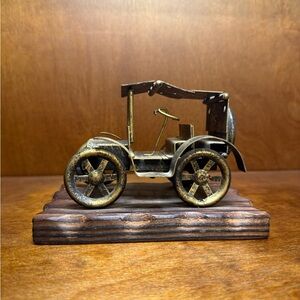 Vintage Lobeco Metal Antique Car Sculpture
